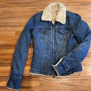 Abercrombie & Fitch Denim Sherpa Jacket Size Small